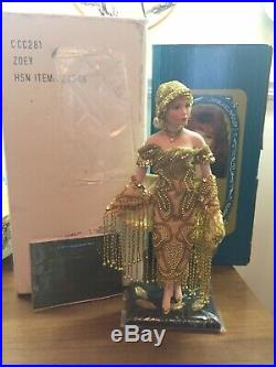 Rustie all porcelain doll Zoey Flapper style enriched in gold beading-roaring20s
