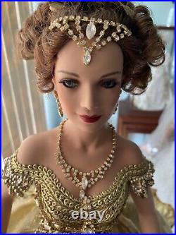 Rustie porcelain doll Gold Dress Elegant Ships US Only