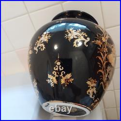 SATSUMA China Beautiful Porcelain/Ceramic Black with Gold Vase Greek/Roman Scene SATSUMA China Beautiful Porcelain/Ceramic Black with Gold Vase Greek/Roman Scene