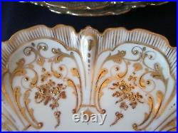 SET 11 CAKE PLATES! Vintage HELENA WOFSOHN -DRESDEN china elaborate GOLD design
