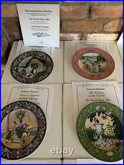 SET 12 FRENCH FAIRY TALE Villeroy & Boch Dulac Collector Plates 24K GOLD RIM