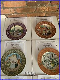 SET 12 FRENCH FAIRY TALE Villeroy & Boch Dulac Collector Plates 24K GOLD RIM