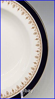 SET 4 Aynsley Bone China Leighton Cobalt and Gold rimmed soup Bowls 12 AVAIL