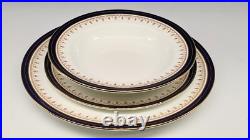 SET 4 Aynsley Leighton Cobalt and Gold 8 Salad Plates Smooth 12 AVAIL