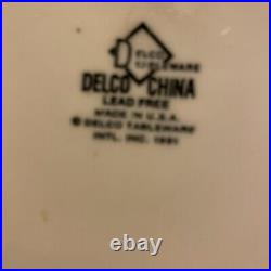 SET OF 12 White Gold Trim Dinner Plates 10.25 DELCO CHINA USA NEXT DAY SHIP