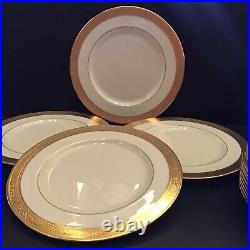(SET OF 4) LENOX China WESTCHESTER Dinner Plates M-139 Gold Backstamp EXCELLENT