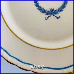 SET of 4 Warwick China Neo Classic BLUE Scallop Gold DINNER Plates 9.75