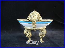 SEVRES Porcelain Polychrome Handpainted Cherub PUTTI Bowl c1754 Gold Gilt BRONZE