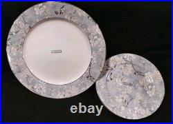 Sanderson 4 LUXURY PORCELAIN DINNER PLATES blue gold rim Asian Bird 11.25 NEW Sanderson 4 LUXURY PORCELAIN DINNER PLATES blue gold rim Asian Bird 11.25 NEW