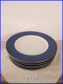 Sasaki Fine China Dinner Service Plates/Charger 12 Blue Rim Set of 7