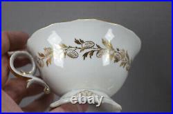 Schlaggenwald Gold Vermicelli Star Floral & Green Tea Cup & Saucer C. 1830-1846