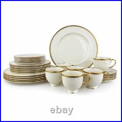 Service for 6 LENOX China Tuxedo Gold Trim 5-pc Place Settings 30 Pcs