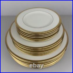 Service for 7 LENOX China Tuxedo Gold Trim 5-pc Place Settings 35 Pcs