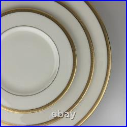 Service for 7 LENOX China Tuxedo Gold Trim 5-pc Place Settings 35 Pcs