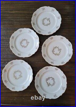 Set 5 Winterling Western Germany Bavaria Porcelain China withGold Floral Plate