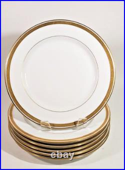 Set 6 Tressmanes & Vogt Limoges Gold Rim Luncheon Plates Pattern 6001