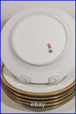 Set 6 Tressmanes & Vogt Limoges Gold Rim Luncheon Plates Pattern 6001