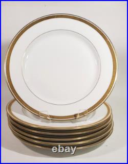 Set 6 Tressmanes & Vogt Limoges Gold Rim Luncheon Plates Pattern 6001