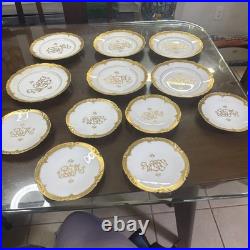 Set Of 12 Limoges JPL / Elite William Lycett Decorated Heavy Gilded Minty 1906