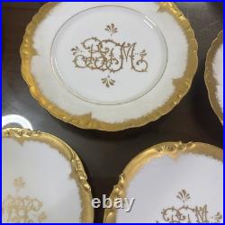 Set Of 12 Limoges JPL / Elite William Lycett Decorated Heavy Gilded Minty 1906