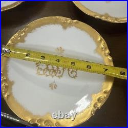 Set Of 12 Limoges JPL / Elite William Lycett Decorated Heavy Gilded Minty 1906