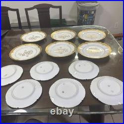 Set Of 12 Limoges JPL / Elite William Lycett Decorated Heavy Gilded Minty 1906