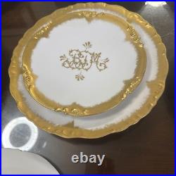 Set Of 12 Limoges JPL / Elite William Lycett Decorated Heavy Gilded Minty 1906