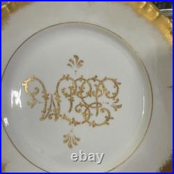 Set Of 12 Limoges JPL / Elite William Lycett Decorated Heavy Gilded Minty 1906