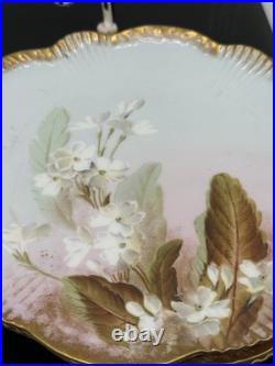 Set Of 3 Hand Painted Vintage Aynsley Plates Trimmed In Gold Gilt Excellent Cond
