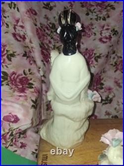 Set Of 3 Vintage Chinese Porcelain Lady Figurine Goddess Gilded Details, 9