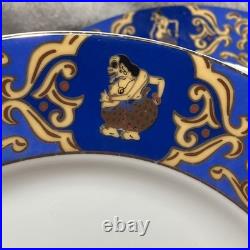 Set Of 5 Rare Cobalt And Gold Wayang Puppet China Dinner Plates