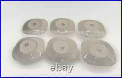 Set Of 6 Antique vintage dessert plates Eastern China Porcelain W 22k Gold Trim