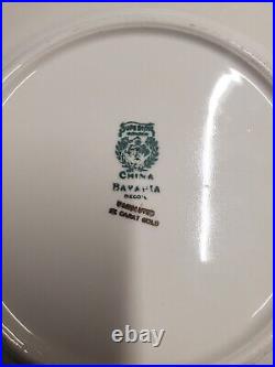 Set Of 7 Royal Bavarian Hutschenreuther Selb Bavaria Plate 10 1/2 22K Gold Enc Set Of 7 Royal Bavarian Hutschenreuther Selb Bavaria Plate 10 1/2 22K Gold Enc