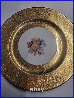 Set Of 7 Royal Bavarian Hutschenreuther Selb Bavaria Plate 10 1/2 22K Gold Enc Set Of 7 Royal Bavarian Hutschenreuther Selb Bavaria Plate 10 1/2 22K Gold Enc