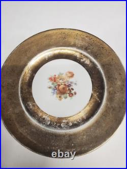 Set Of 7 Royal Bavarian Hutschenreuther Selb Bavaria Plate 10 1/2 22K Gold Enc Set Of 7 Royal Bavarian Hutschenreuther Selb Bavaria Plate 10 1/2 22K Gold Enc