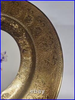 Set Of 7 Royal Bavarian Hutschenreuther Selb Bavaria Plate 10 1/2 22K Gold Enc Set Of 7 Royal Bavarian Hutschenreuther Selb Bavaria Plate 10 1/2 22K Gold Enc
