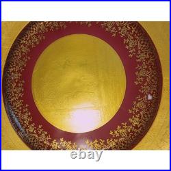 Set Of 7 STW Gold 22kt Smooth Encrusted Bavaria Germany China Dinnerplates Lot