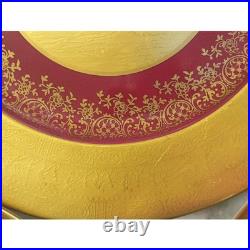 Set Of 7 STW Gold 22kt Smooth Encrusted Bavaria Germany China Dinnerplates Lot
