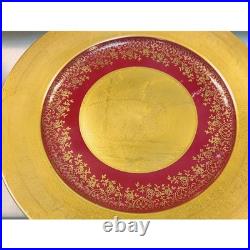 Set Of 7 STW Gold 22kt Smooth Encrusted Bavaria Germany China Dinnerplates Lot