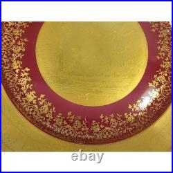 Set Of 7 STW Gold 22kt Smooth Encrusted Bavaria Germany China Dinnerplates Lot