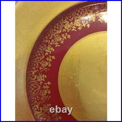 Set Of 7 STW Gold 22kt Smooth Encrusted Bavaria Germany China Dinnerplates Lot