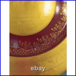 Set Of 7 STW Gold 22kt Smooth Encrusted Bavaria Germany China Dinnerplates Lot