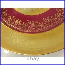Set Of 7 STW Gold 22kt Smooth Encrusted Bavaria Germany China Dinnerplates Lot