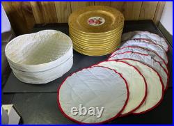 Set of 12 Antique Hutschenreuther Selb Bavaria Gold Encrusted Service Plates