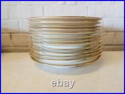 Set of 13 Cauldon England Encrusted Gold Floral Edge Rimmed Bowls