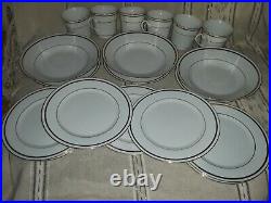 Set of 20 Fine China Gold Rimmed Plates, Bowls, & Coffee Cups Made in China