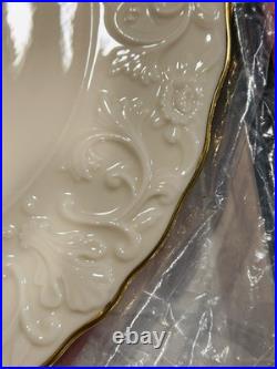 Set of 2 Lenox Georgian Collection 11.5 Cake Plates Gold Trim Ivory China NIB