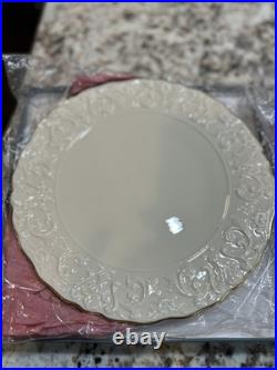 Set of 2 Lenox Georgian Collection 11.5 Cake Plates Gold Trim Ivory China NIB