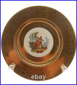 Set of 2 Vintage 22 K Gold Royal China Service / Dinner Plates