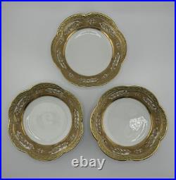 Set of 3 Antique Hand-Painted Nippon Bowls Gold Gilded with Intricate Designs Set of 3 Antique Hand-Painted Nippon Bowls Gold Gilded with Intricate Designs